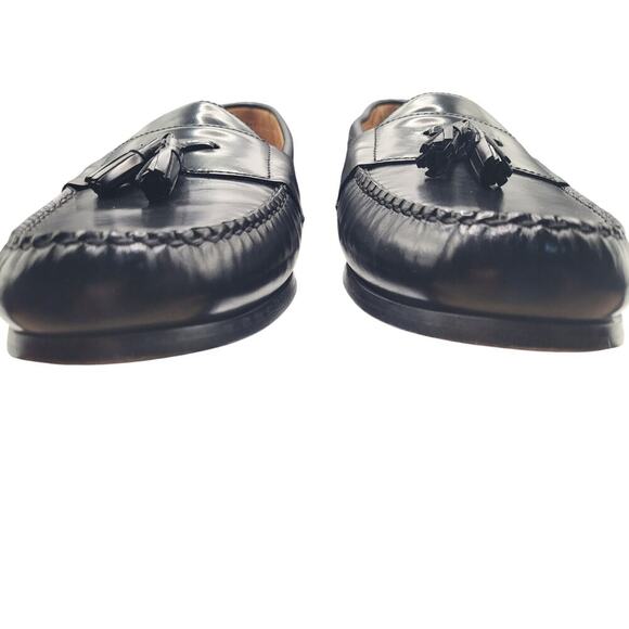 Johnson & Murphy Mens Loafers Black Tassels Leather Sheep Skin Sz 13M - Picture 3 of 8